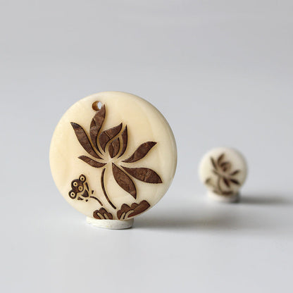 Lotus Flower Fortune Pendant (Tagua Nut)