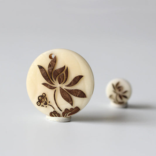 Lotus Flower Fortune Pendant (Tagua Nut)