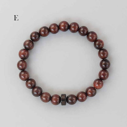 Buddhist Handcrafted Nature Sandalwood Bracelet for "Integrity & Loyalty" - Om Ma Ni Pad Me Hum Center