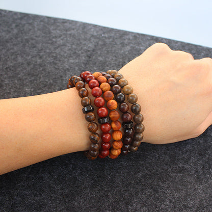 Buddhist Handcrafted Nature Sandalwood Bracelet for "Integrity & Loyalty" - Om Ma Ni Pad Me Hum Center