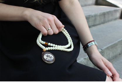 Buddhist Handcrafted Nature Sandalwood Necklace for "Reflection & Solace"