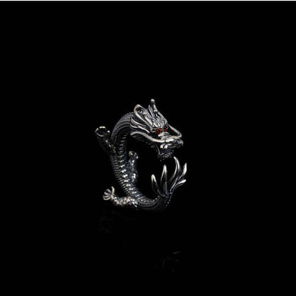 Powerful Dragon Ring for Positive Energy (Silver)