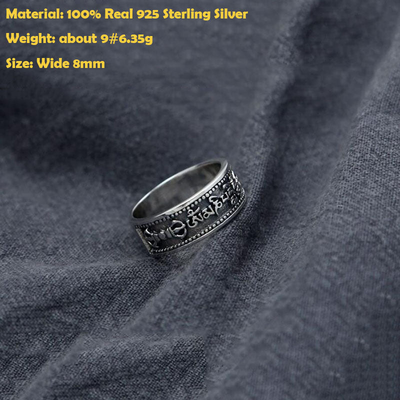 Atmospheric Ring of Traditional Buddhism (Silver)