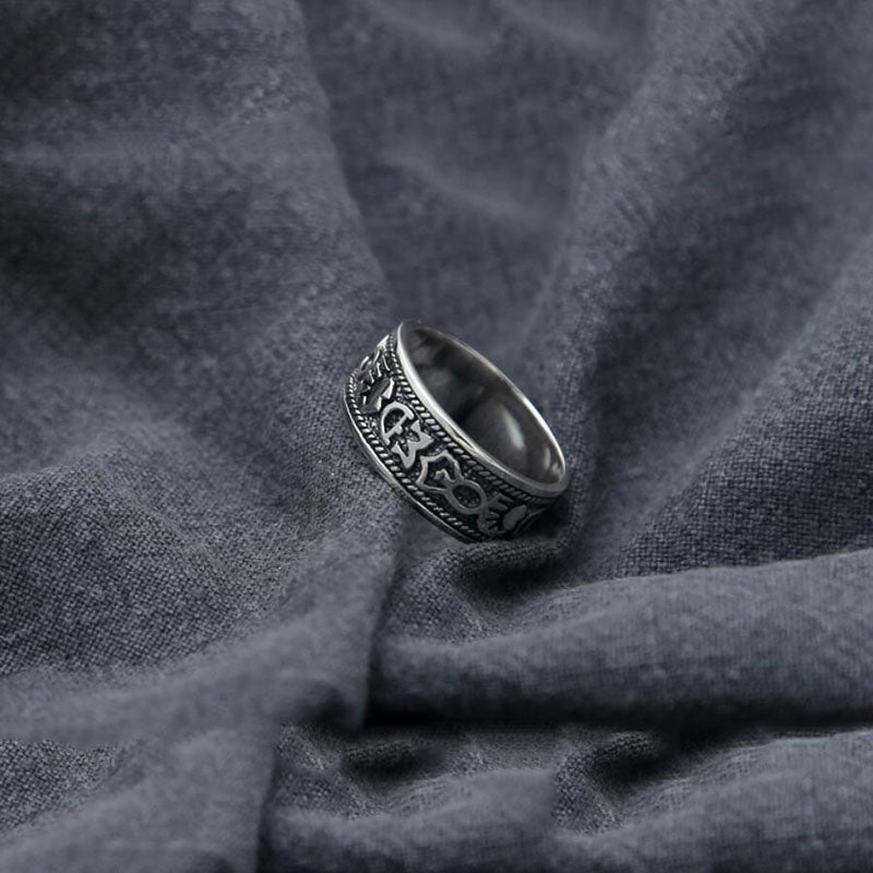 Atmospheric Ring of Traditional Buddhism (Silver)