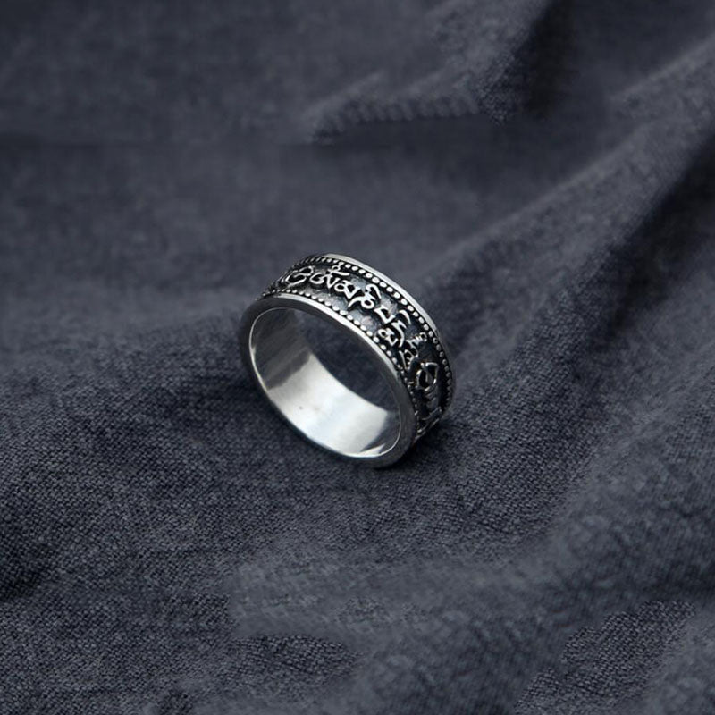 Atmospheric Ring of Traditional Buddhism (Silver)