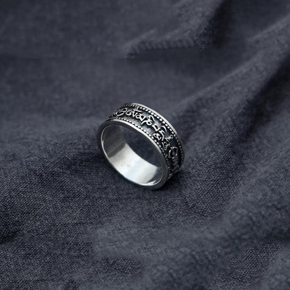 Atmospheric Ring of Traditional Buddhism (Silver)