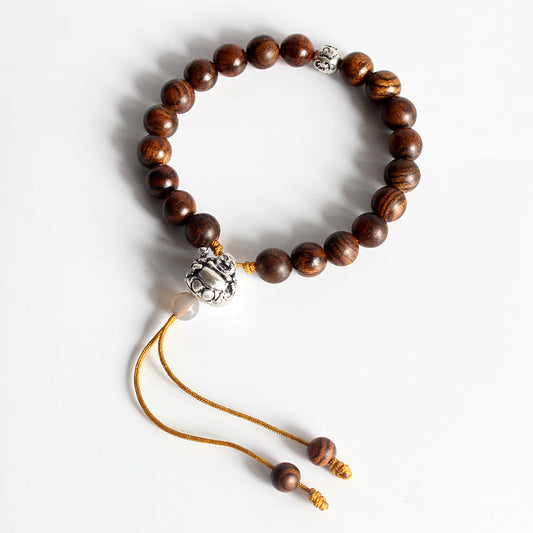 Buddhist Handcrafted Nature Sandalwood Bracelet for "Unity" (made with Holy Buddha Charm)