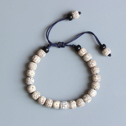 Buddhist Handcrafted Nature Sandalwood Bracelet for Fortune Charm (Moon-Star Beads & Bodhi Seeds)