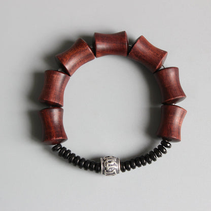 Buddhist Handcrafted Nature Sandalwood Resilience & Wholeness Bracelet (Red Sandalwood & Coco Nut Shells)