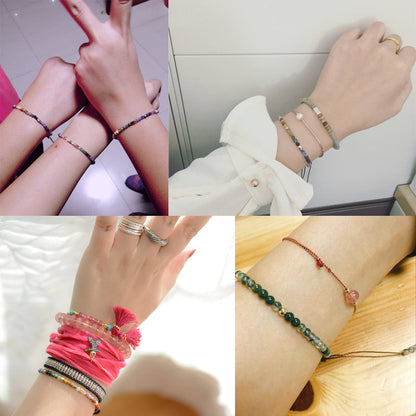Handmade Tibetan Blessed Knots - "12 Constellation Lucky Crystal Bracelet"