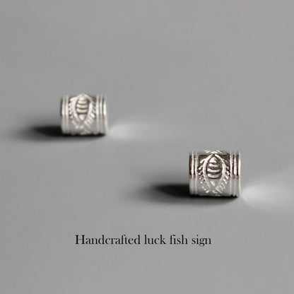 Cylinder Fish Bliss Pendant  (White Copper)
