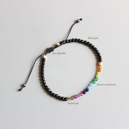 Handmade Tibetan Blessed Knots for "7 Nature Healing Chakra Bracelet" (Lucky Organic Crystals)