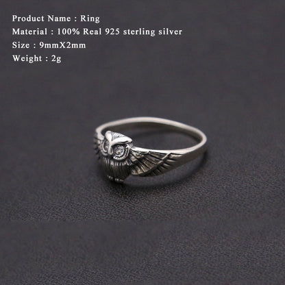 Owl Ring of Good Karma and Wisdom (Silver)