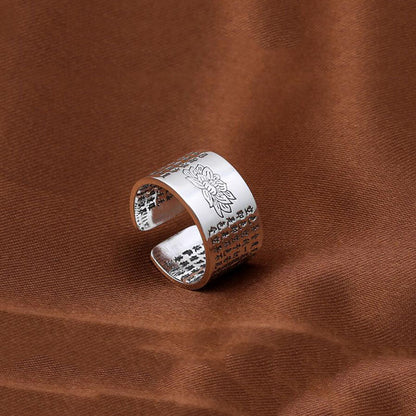 Lotus Ring of Compassion, Courage, and Wisdom (Silver)