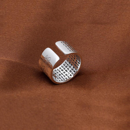 Lotus Ring of Compassion, Courage, and Wisdom (Silver)