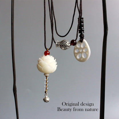 Harmonious Enlightenment Pendant (Bodhi Seed and Tagua Nut)