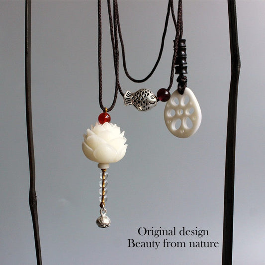 Harmonious Enlightenment Pendant (Bodhi Seed and Tagua Nut)