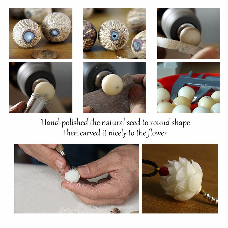 Harmonious Enlightenment Pendant (Bodhi Seed and Tagua Nut)