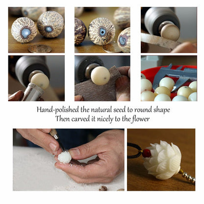 Harmonious Enlightenment Pendant (Bodhi Seed and Tagua Nut)