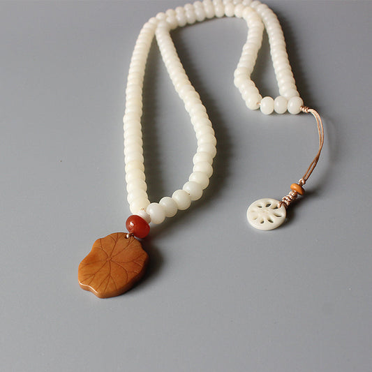 Spiritual Bloom Pendant (Tagua Nut and Bodhi Seed)