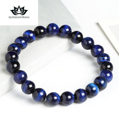 Natural Crystal Gemstone ~ Essence Blue Tiger Eye Bracelet ~ for "Protection, Memory and Strength"